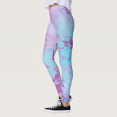 chique marmer | Glitzy Glam Violet Paarse Blue Omb Leggings (Links)