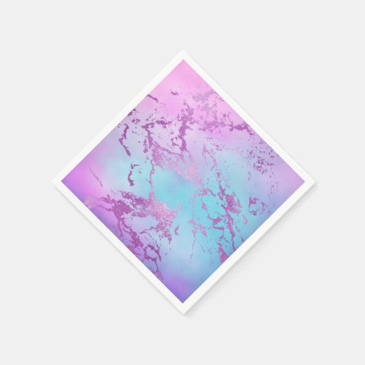 chique marmer | Glitzy Glam Violet Paarse Blue Omb Servet (Hoek)