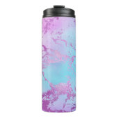 chique marmer | Glitzy Glam Violet Paarse Blue Omb Thermosbeker (Voorkant)