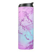 chique marmer | Glitzy Glam Violet Paarse Blue Omb Thermosbeker (Gedraaid links)