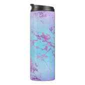 chique marmer | Glitzy Glam Violet Paarse Blue Omb Thermosbeker (Geroteerd rechts)