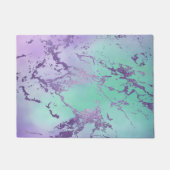 chique marmer | Lavendel Paarse en Mint Green Deurmat (Voorkant)
