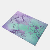 chique marmer | Lavendel Paarse en Mint Green Deurmat (Schuin)