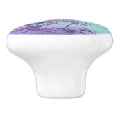 chique marmer | Lavendel Paarse en Mint Green Keramische Knop (Zijkant)