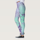 chique marmer | Lavendel Paarse en Mint Green Leggings (Links)