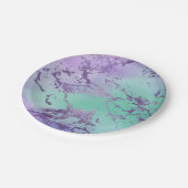 chique marmer | Lavendel Paarse en Mint Green Papieren Bordje (Gekanteld)