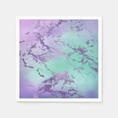 chique marmer | Lavendel Paarse en Mint Green Servet (Voorkant)