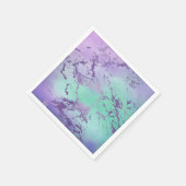 chique marmer | Lavendel Paarse en Mint Green Servet (Hoek)