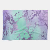 chique marmer | Lavendel Paarse en Mint Green Theedoek (Horizontaal)