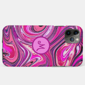 Chique Marmer Wervel Monogram Case-Mate iPhone Case (Achterkant (horizontaal))