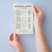 Chique Marmeren Minimalistische Salon Service Menu (Hand)