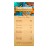 Chique marmeren waterverf turquoise gouden schoonh reclamekaart (Voorkant)