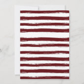 Chique Marsala Bloemrijke Burgundy Strepen Bruilof Kaart (Achterkant)