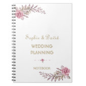 Chique Marsala Rode Bloemen Trouw Planner Notitieboek (Voorkant)