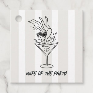 Chique Martini Doodle Bruid van het Feest Bachelor Bedankjes Labels