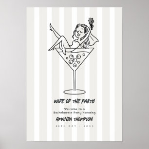 Chique Martini Doodle Bruid van het Feest Jonggeze Poster