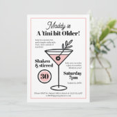 Chique Martini Uitnodiging voor 30e of elke leefti (Staand voorkant)