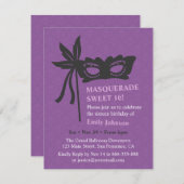 Chique Masker Silhouet Maskerade Feest Uitnodiging (Voorkant / Achterkant)