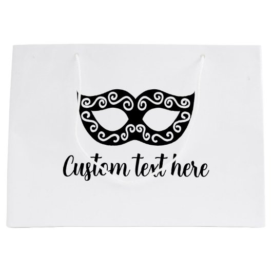 Chique maskerade partij masker aangepaste geschenk groot cadeauzakje (Voorkant)