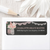 Chique Mason Jar & Chalkboard Adresetiketten Etiket (Insitu)