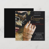 Chique Masquerade Meisje Masque Zwart Quinceanera Kaart (Voorkant / Achterkant)