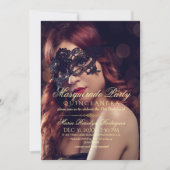 Chique Masquerade Quinceanera Foto Uitnodiging (Voorkant)