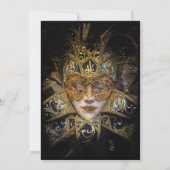 Chique Masquerade Quinceañera Party Uitnodiging (Achterkant)