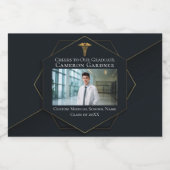 Chique Medische School Afstudeerfeest Favor Mini Sparkling Wijnetiket (Enkel label)