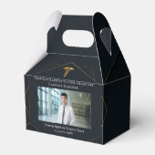 Chique Medische School Foto Zwart Afstudeerfeest Bedankdoosjes (Voorkant Zijde)