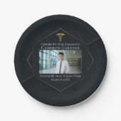 Chique Medische School Foto Zwart Afstudeerfeest Papieren Bordje (Voorkant)