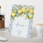 Chique Mediterraan citroen bruidsfeest favorieten Reclamebord Met Voetstuk (Insitu)