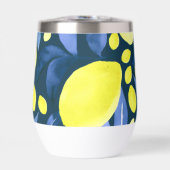 Chique Mediterraan Rustiek Citroenen Blauwe Blad (Voorkant)