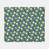 Chique Mediterraan Rustiek Citroenen Blauwe Blad Fleece Deken (Voorkant (Horizontaal))