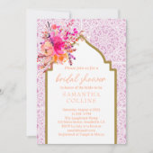 Chique mediterraan tegel lila watercolor bloem kaart (Voorkant)