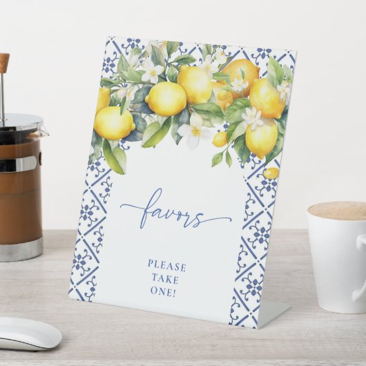 Chique Mediterraans Citroen Vrijgezellenfeest Favo Reclamebord Met Voetstuk (Insitu)