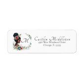 Chique Meisje & Floral krans Monogram Retouradres Etiket (Voorkant)