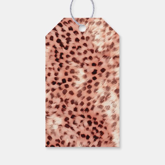 Chique  Meisje Roos Goud Luipaard Glitter Liefde Cadeaulabel (Achterkant)