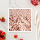 Chique Meisje Roos Goud Luipaard Glitter Liefde Servet (Insitu)