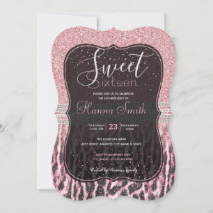 Chique meisjesachtig roze luipaard dierprint glitt kaart