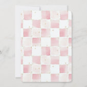 Chique meisjesachtig roze vierkanten verjaardag kaart (Achterkant)
