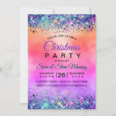 Chique meisjesachtige iriserende eenhoorn glitter  kaart (Voorkant)