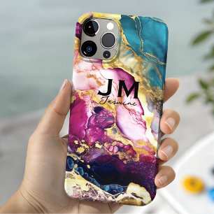 Chique meisjesachtige kleurrijke marmeren nepschit Case-Mate iPhone 14 hoesje