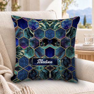 Chique meisjesachtige nep Glitter Turquoise blauwe Kussen