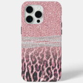 Chique meisjesachtige roze luipaard dierprint glit Case-Mate iPhone case (Achterkant)