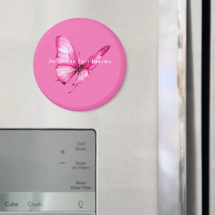 Chique Meisjesachtige Roze Vlinder Magneet