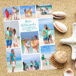 Chique Mele Kalikimaka familie foto collage strand Feestdagenkaart<br><div class="desc">Chique aanpasbare strand familie foto collage kerstkaart met je favoriete tropische foto's in de zon. Voeg 9 van je favoriete herinneringen van je eilandvakantie toe aan de kust. Een mooie kust kerstkaart met een schone,  moderne foto lay-out en mooi blauwe script.</div>