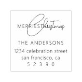 Chique Merriest Kerstmis Familie Retouradres Zelfinktende Stempel (Design)