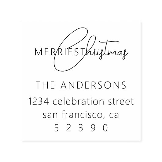 Chique Merriest Kerstmis Familie Retouradres Zelfinktende Stempel (Design)