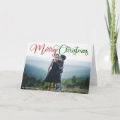 Chique Merry Christmas Foto Rood Groen Script Feestdagen Kaart (Voorkant)