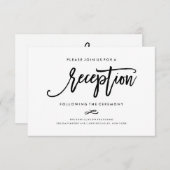 Chique met de hand beletterde receptie accommodati informatiekaartje (Voorkant / Achterkant)